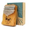 Kalimba Thumb Piano Premium 17 Key Mahogany Kalimba 37 Cat Brown2
