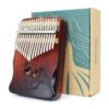 Kalimba Thumb Piano Premium 17 Key Mahogany Kalimba 36 Cat Brown3