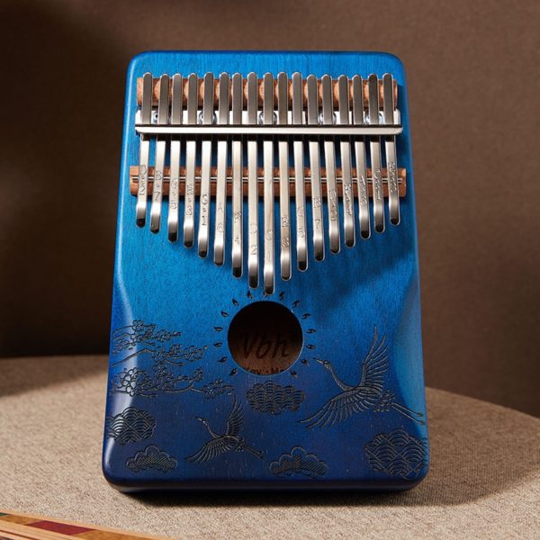 Kalimba Thumb Piano Premium 17 Key Mahogany Kalimba 12 Crane Blue