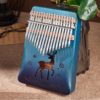Kalimba Thumb Piano Premium 17 Key Mahogany Kalimba 31 Deer Blue