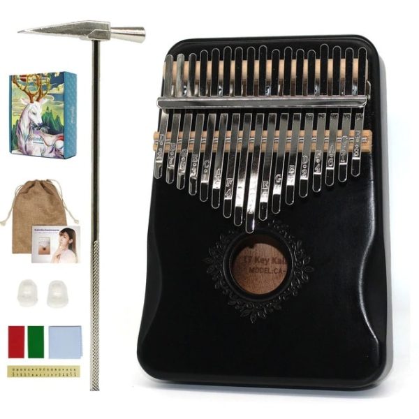 Kalimba Thumb Piano Premium 17 Key Mahogany Kalimba 8 Kalimba-Thumb-black
