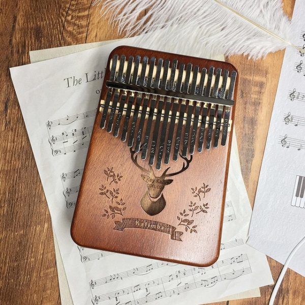 Kalimba Thumb Piano Premium 17 Key Mahogany Kalimba 3 Kalimba-Thumb-brwon