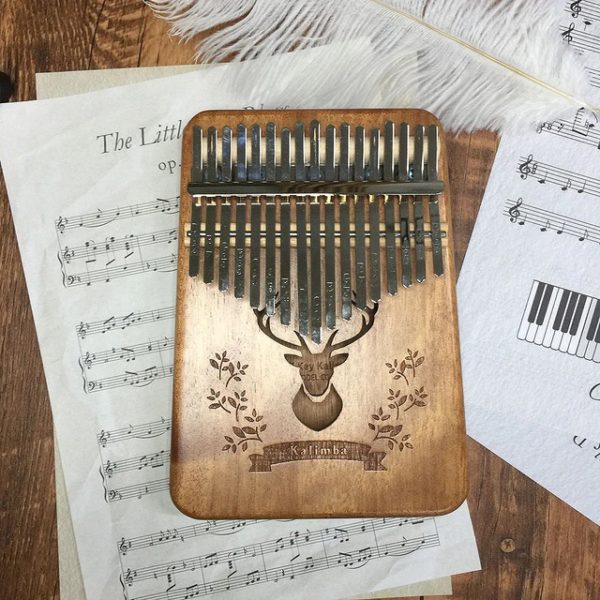 Kalimba Thumb Piano Premium 17 Key Mahogany Kalimba 2 Kalimba-Thumb-brwon-khaki