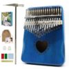 Kalimba Thumb Piano Premium 17 Key Mahogany Kalimba 35 Love Blue