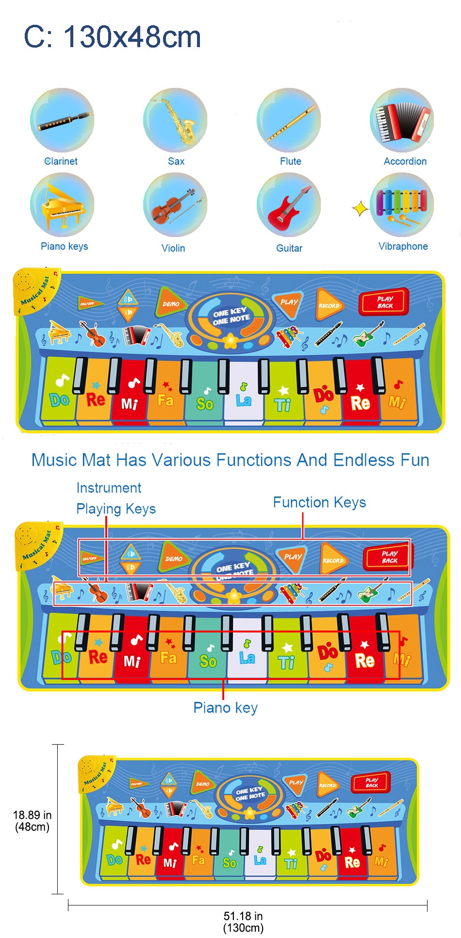 Piano Keyboard Music Mat image4