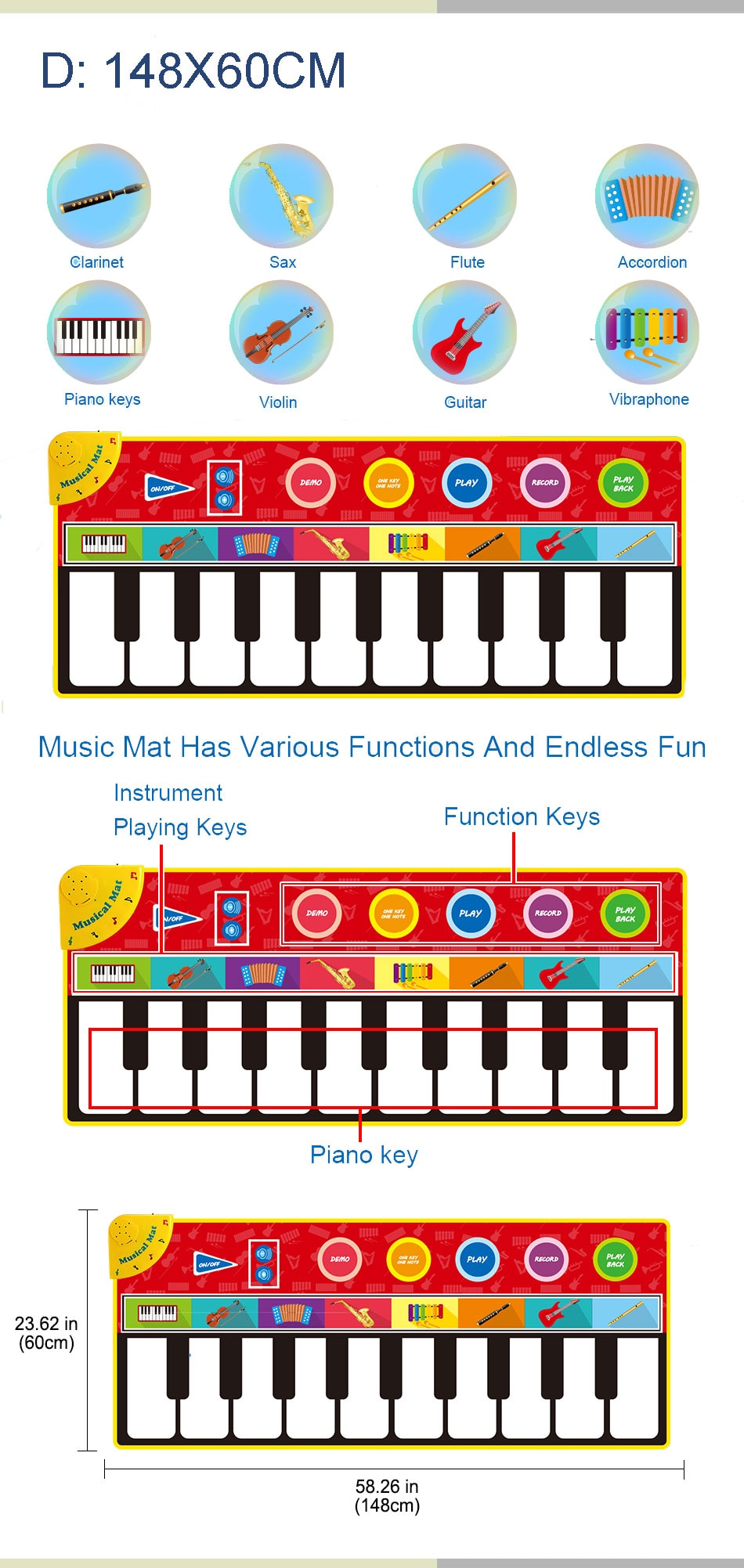 Piano Keyboard Music Mat image5
