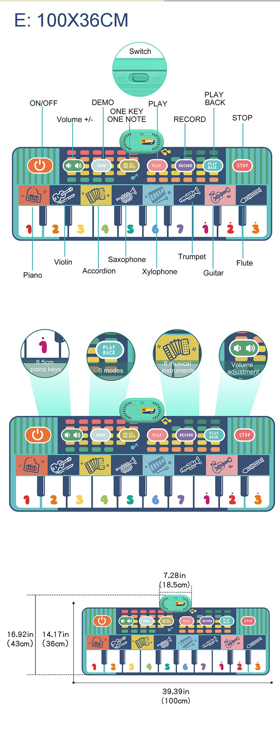 Piano Keyboard Music Mat image6