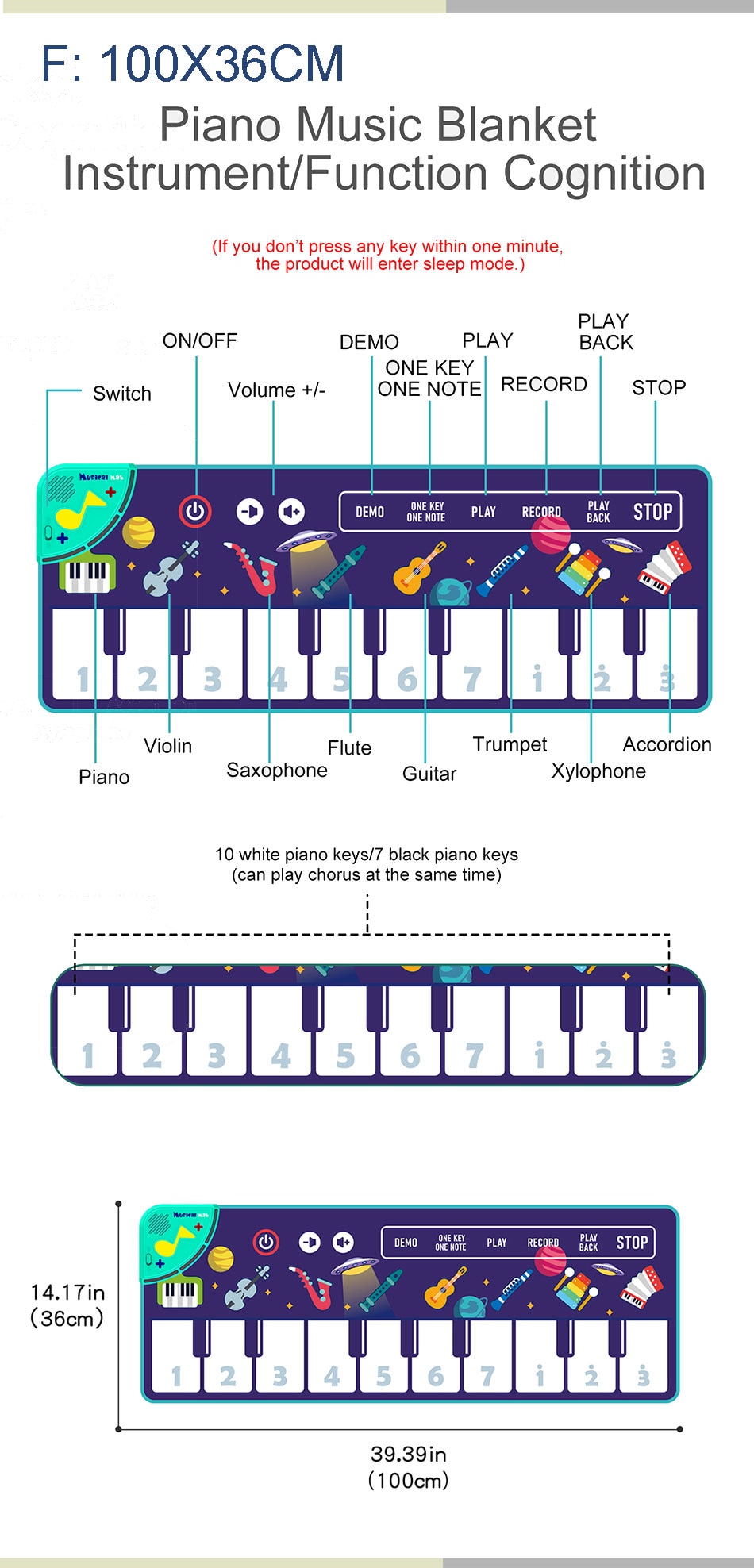 Piano Keyboard Music Mat image7